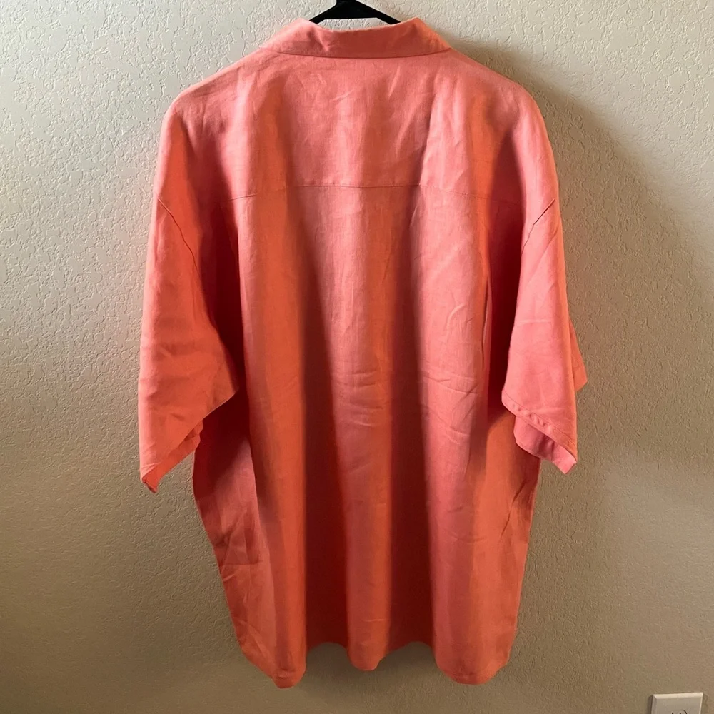 Visitor Men’s Linen Shirt | 2XLT | Mamey | Short Sleeve | Big & Tall | Like New - Picture 4 of 4